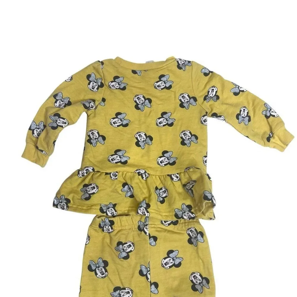Disney Baby Minnie Mouse Toddler 2-Piece Outfit Set Yellow Size 24M